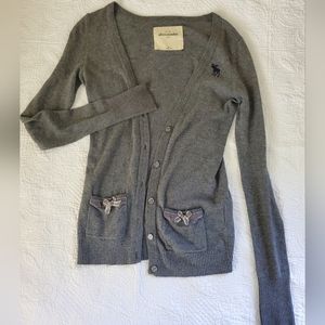 Abercrombie Kids Gray Button-down Cardigan with Details